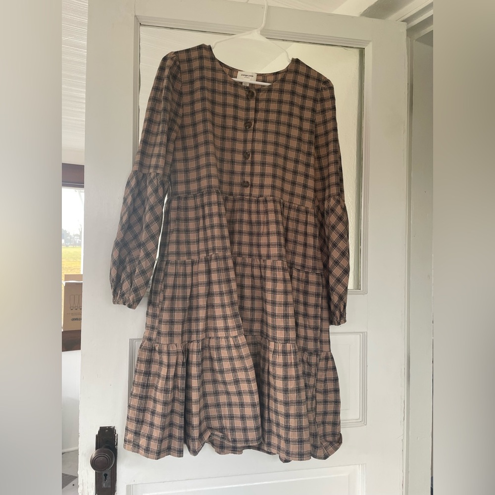 Orange Creek Brown Plaid Dress
